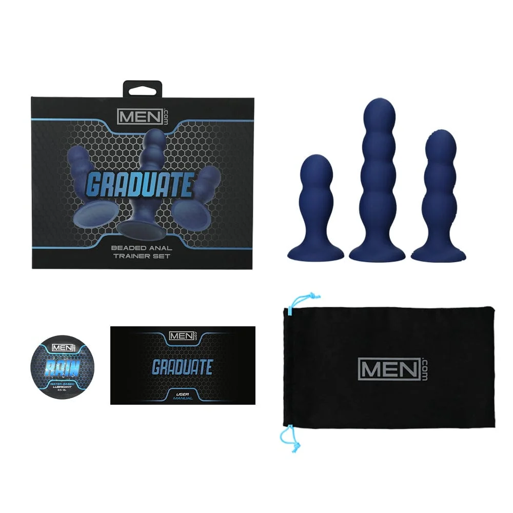 Men.com Graduate 3-Piece Beaded Anal Trainer Kit in Silicone