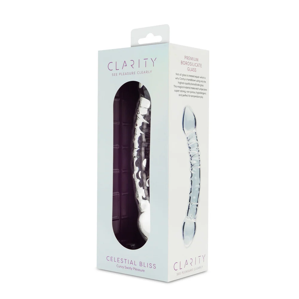 Clarity Celestial Bliss 5.9-Inch Double-Ended Glass Dildo for Solo or Couples