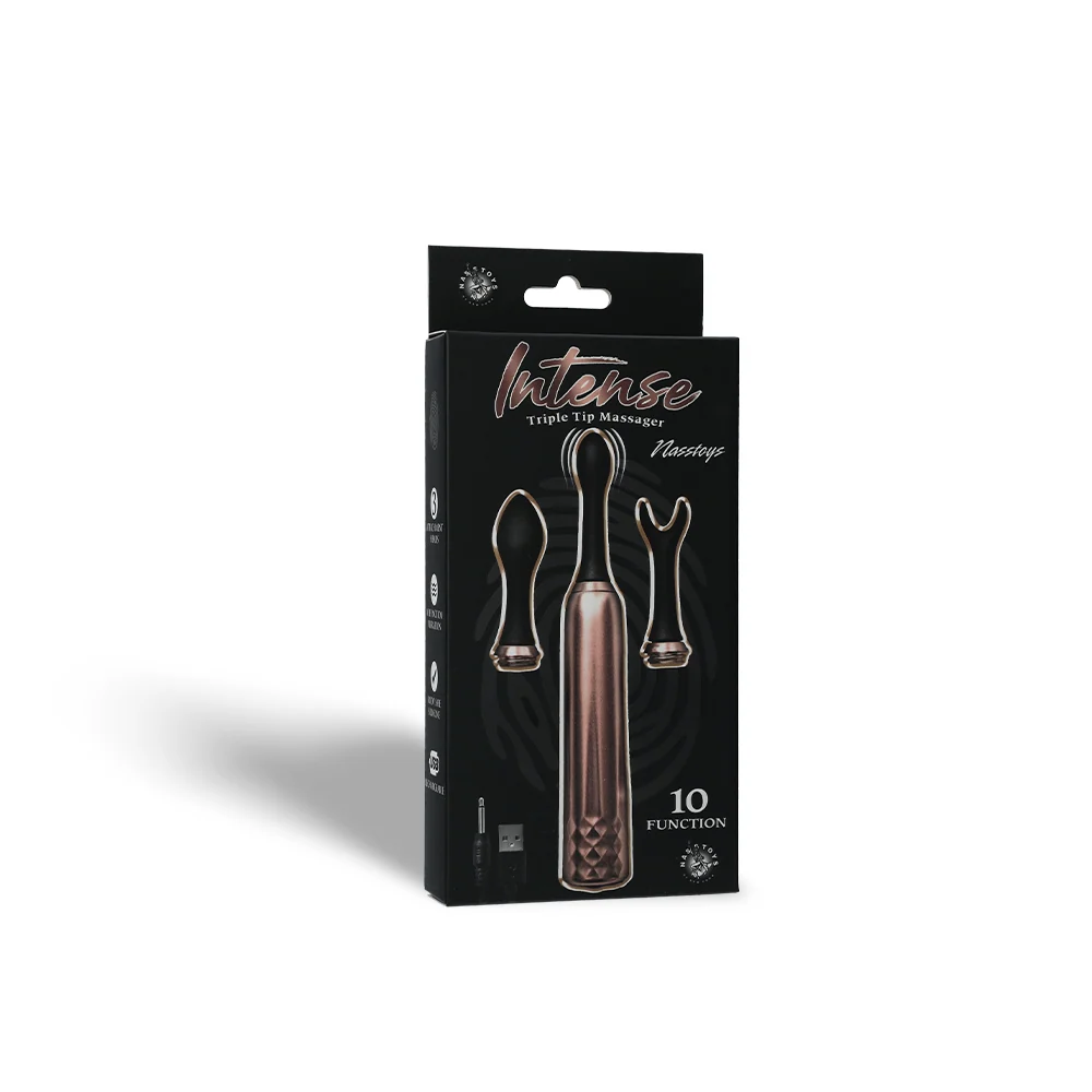 Intense Triple Tip Massager Rose Gold with 10 Functions and 3 Heads