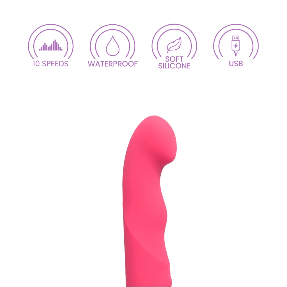 Pixies Curvy Rechargeable Vibrator with Flexible Angled Tip and 10 Speeds