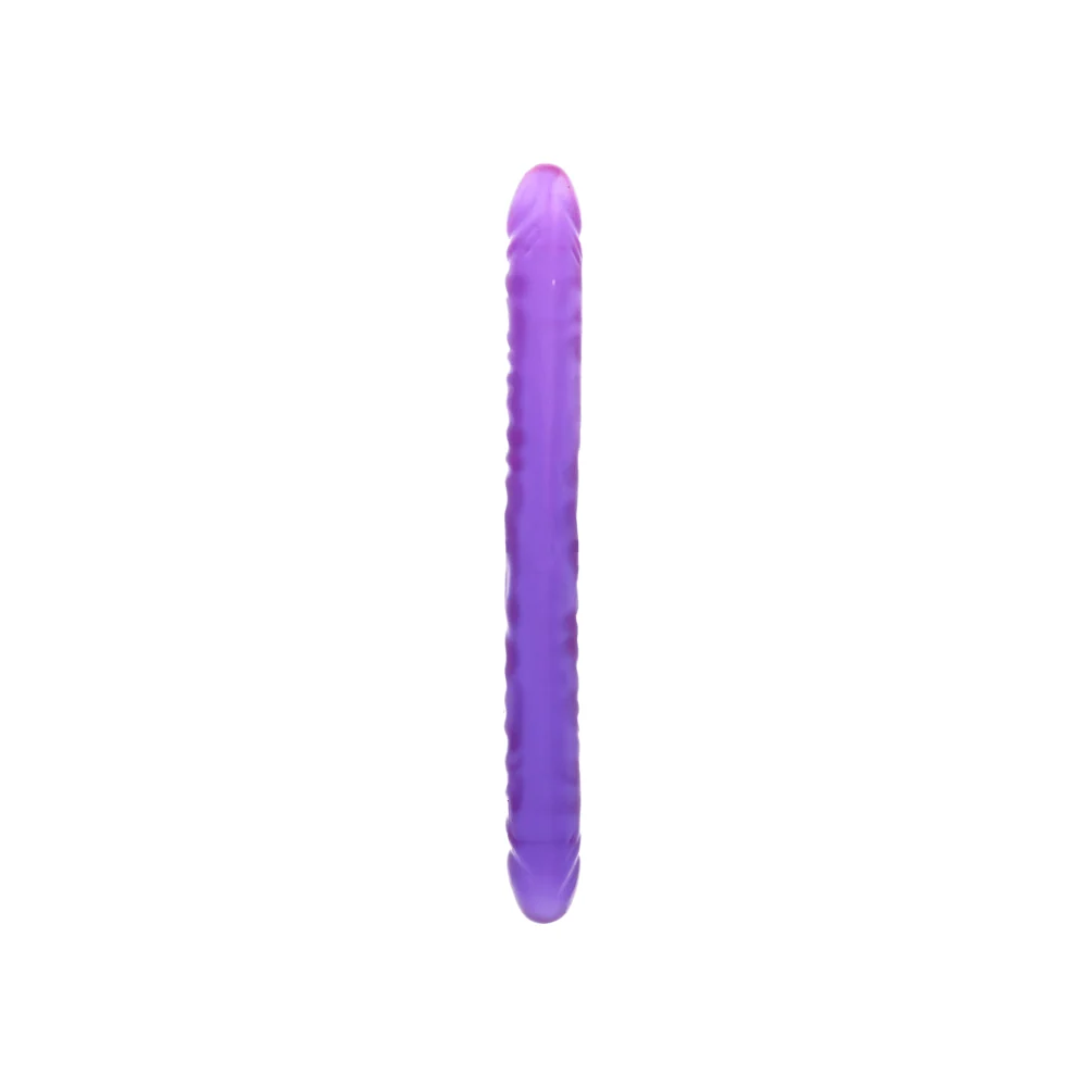 Doc Johnson Crystal Jellies Double Dong in Purple, 18 Inch