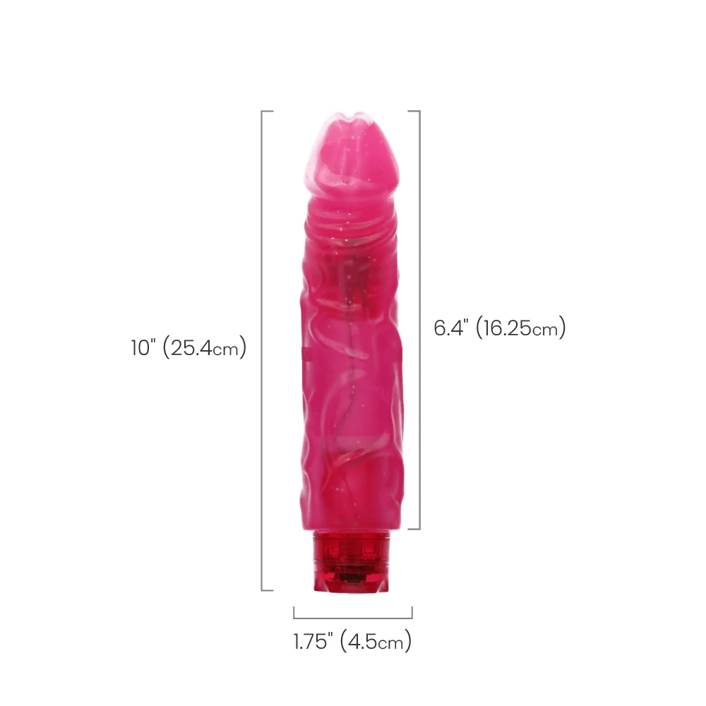 Glitter Gelle 10-Function Hunk Vibrator in Pink
