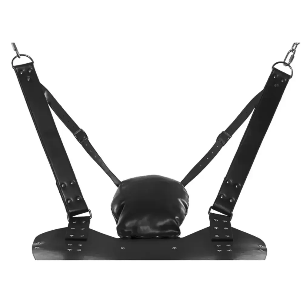 Strict Extreme Bondage 重型皮革性爱吊床，配脚蹬环