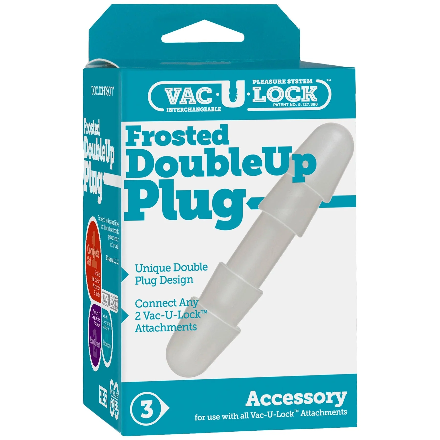 Vac-U-Lock Frosted Double Up 双头插器，适合情侣与单人使用