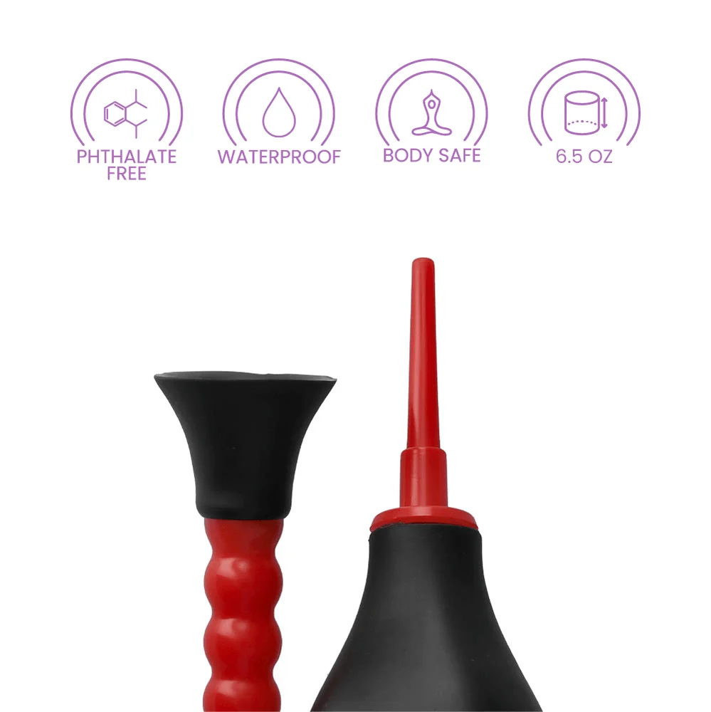 COLT Anal Douche Reusable Cleaning System with Dual Attachments and EZ Squeeze Bulb