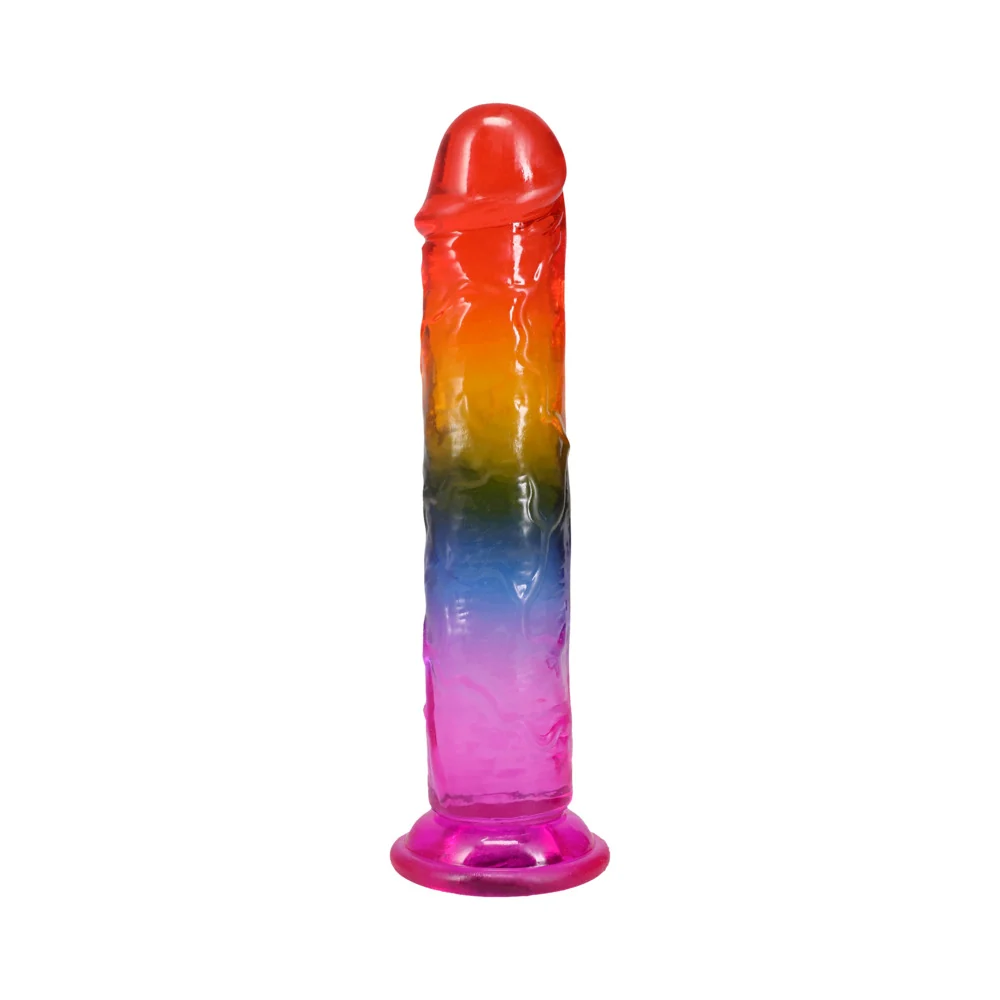 Doc Johnson Crystal Jellies Rainbow 7.5" Dong Flexible Dildo