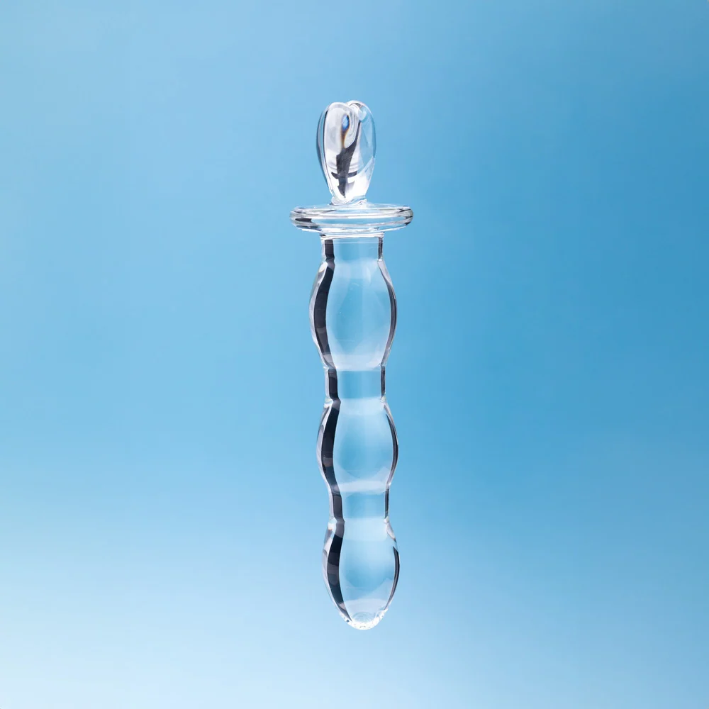 Clarity Hera's Cascade 5.9-Inch Glass Dildo with Heart-Shaped Handle