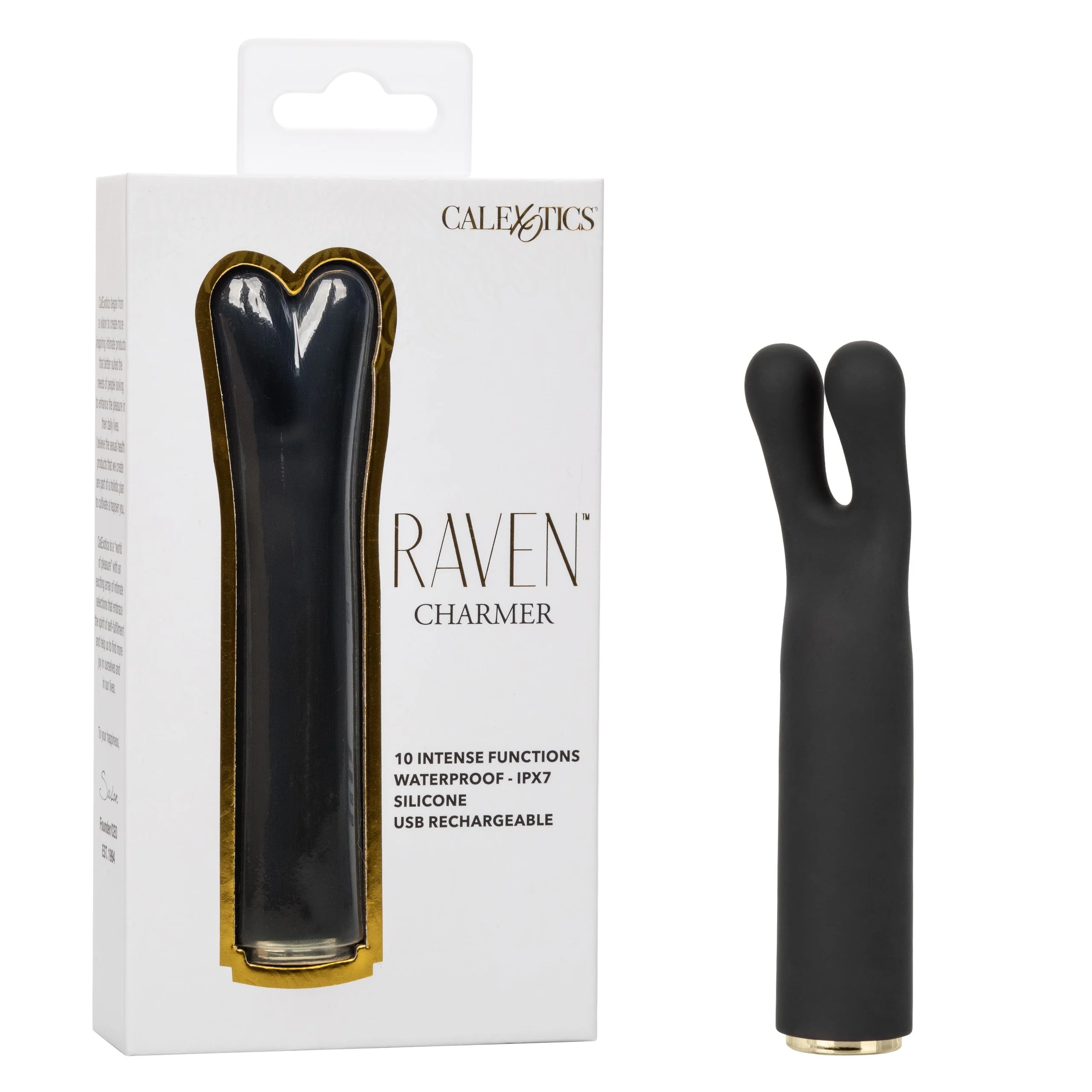 Raven Charmer Mini Massager with Dual Flickering Teasers