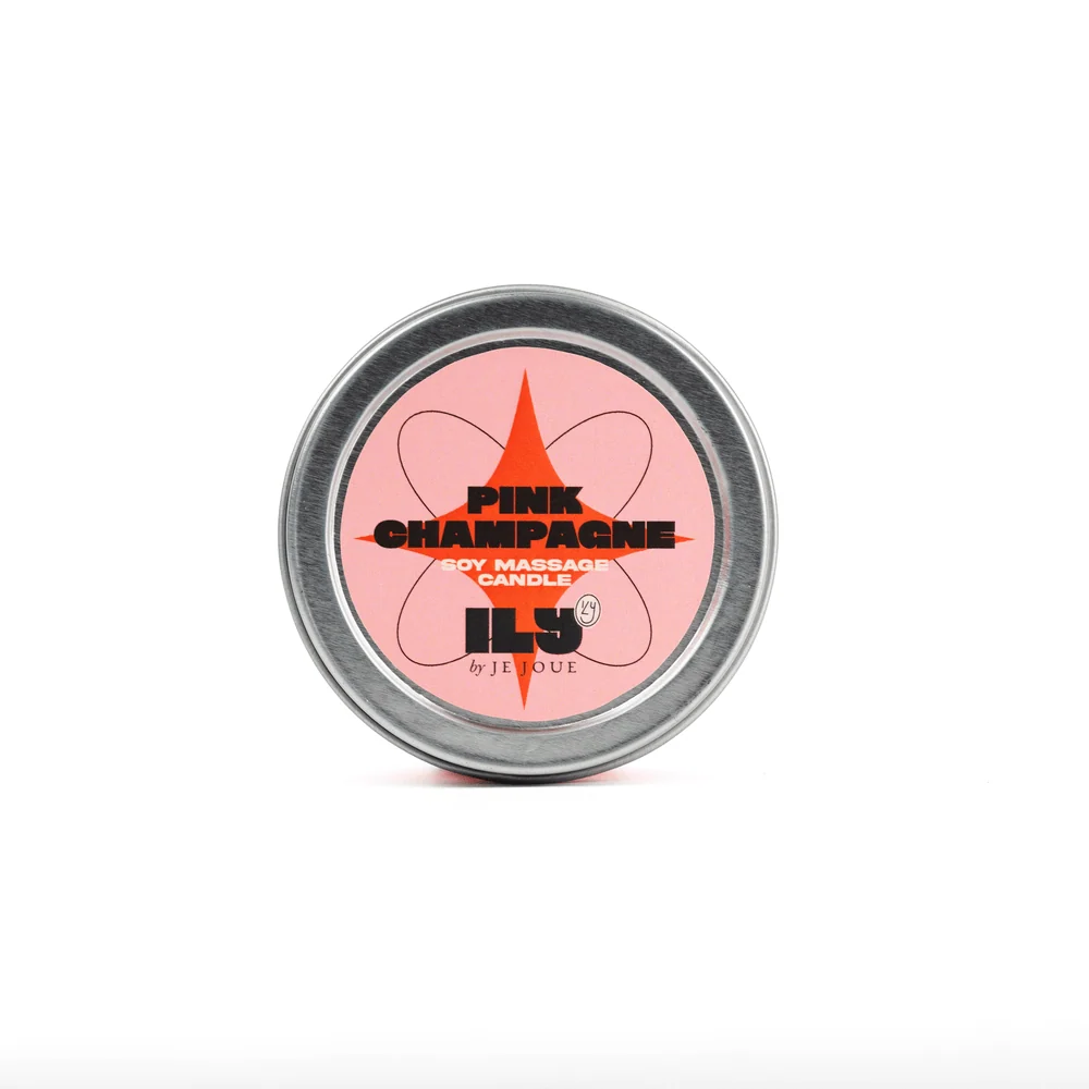 Je Joue ILY Pink Champagne Scented Massage Candle for Warm Body Oil Rituals