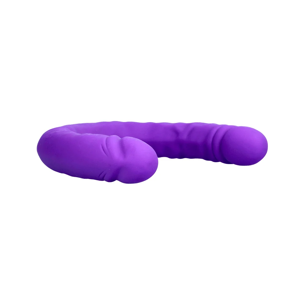 Ruse 18 Inch Slim Double Silicone Dildo in Purple