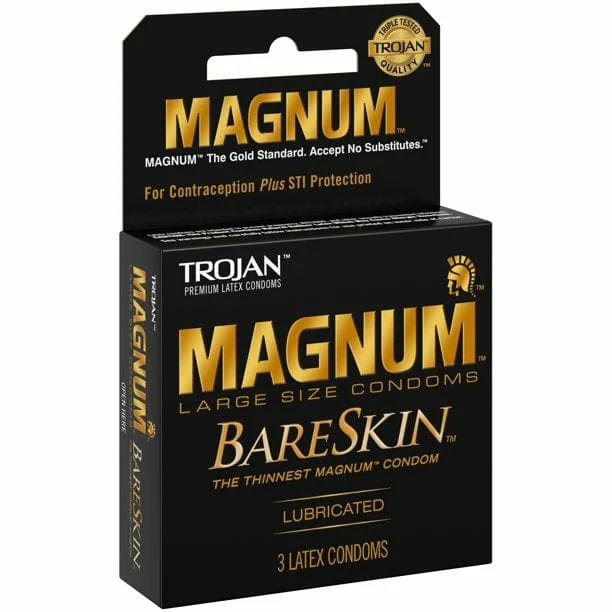 Trojan Magnum Bareskin Condoms 3 Pack for Extra Sensitivity