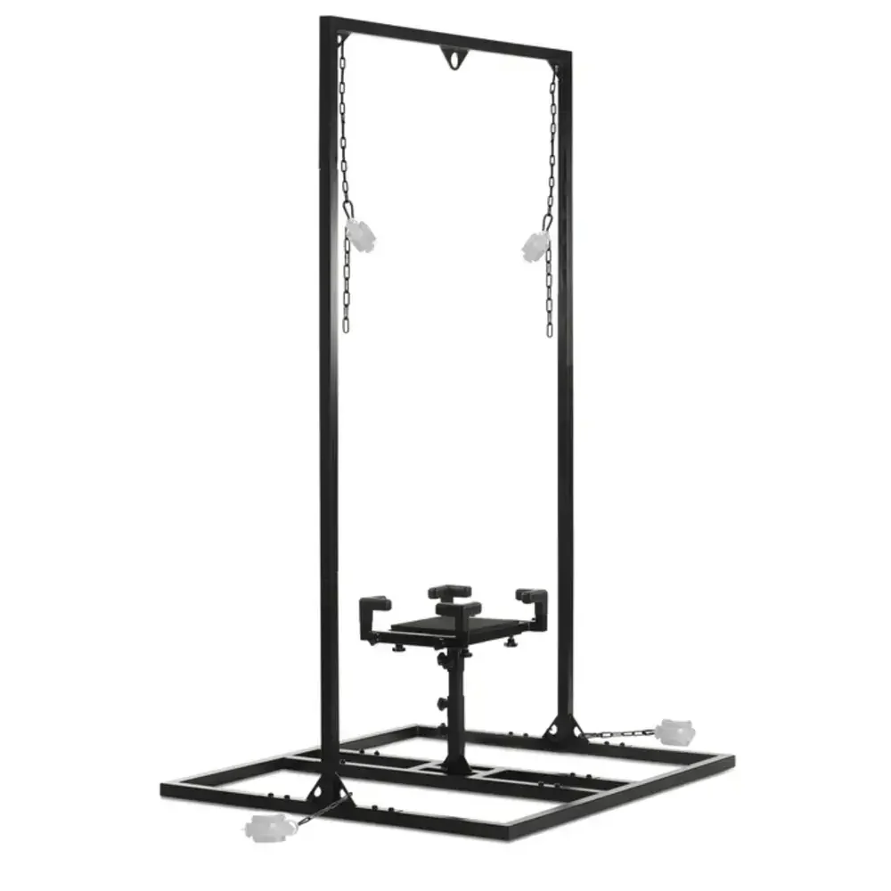 Master Series Pleasure Post Sex Saddle Frame with Chains and Cuffs
