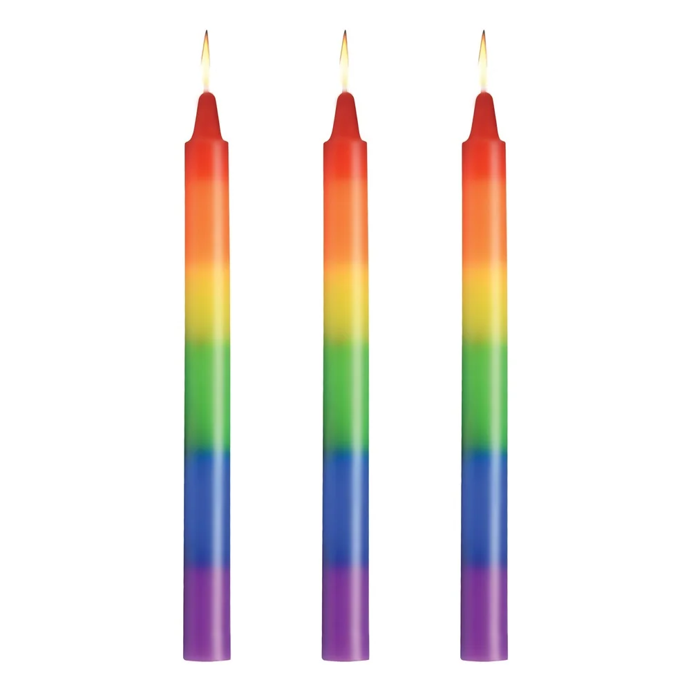 Master Series Pride Rainbow Drip 蜡烛，3 支装
