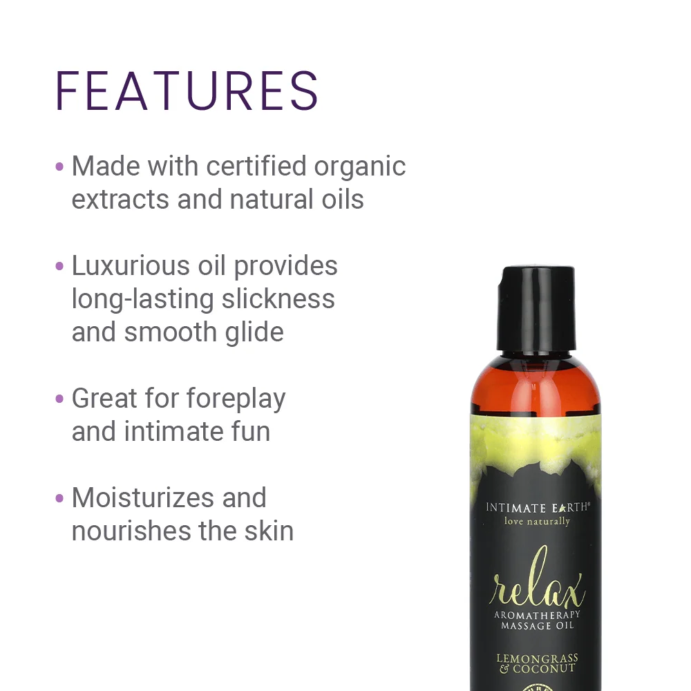 Intimate Earth Massage Oil in Fresh Cut Grass Scent