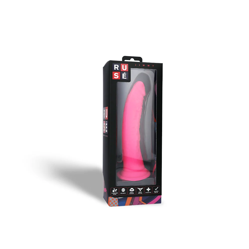 Ruse Jimmy Hot Pink Silicone Dildo with Suction Cup Base