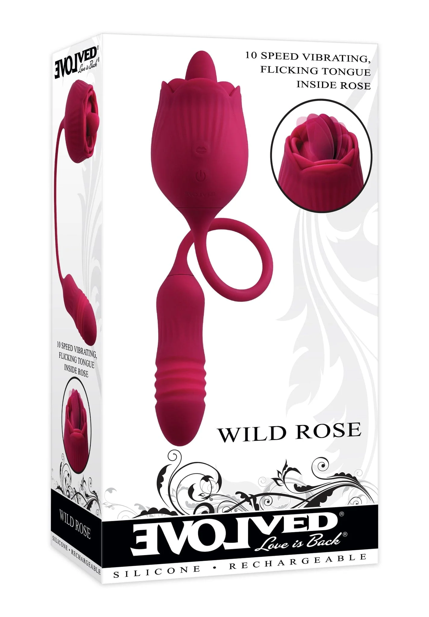 Evolved Novelties Wild Rose 双马达振动器，配柔性硅胶线