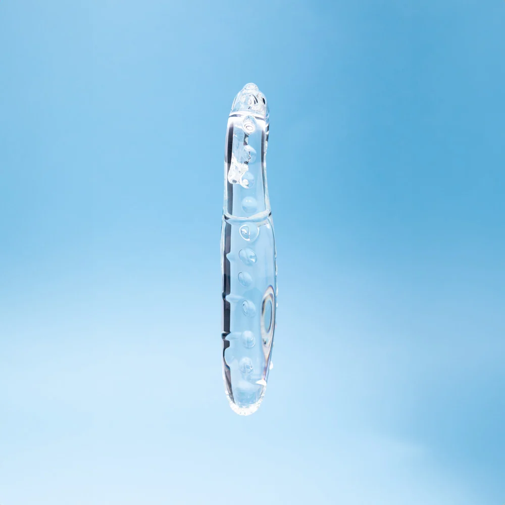 Clarity Hera's Tempest 5.5-Inch Glass Dildo with Sculptural Circular Handle