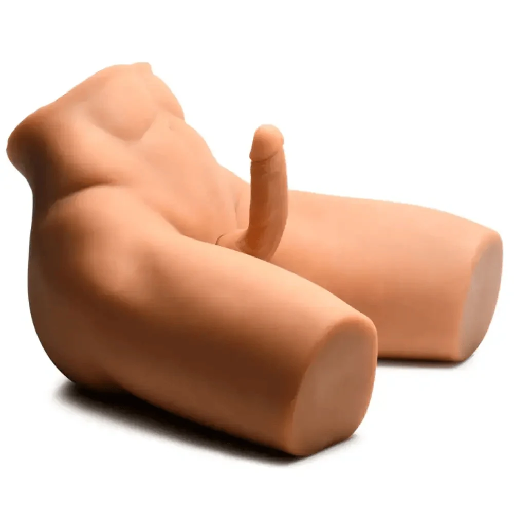 Jock Poseable Torso Sex Doll with Warming Thrusting Dildo and Remote