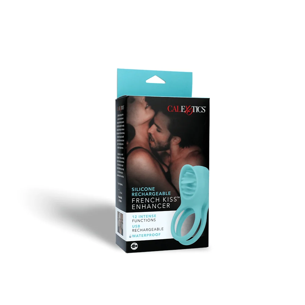 French Kiss™ 可充电硅胶情侣增强环，12 种振动功能