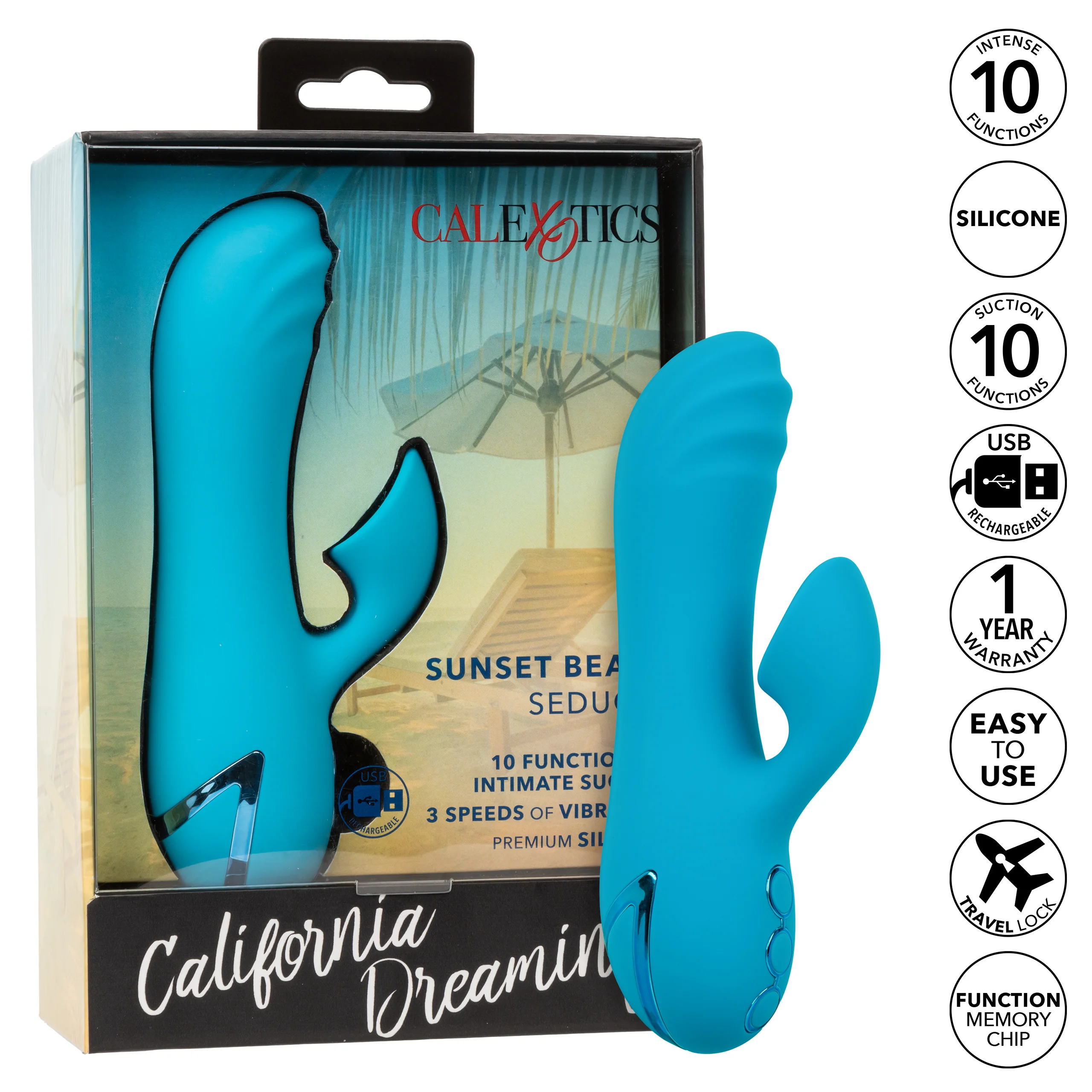 California Dreaming Sunset Beach Seducer Vibrator with Suction