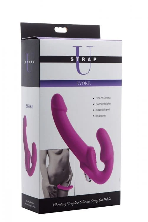 Strap-U Evoke Vibrating Strapless Strap On with Curved Shaft
