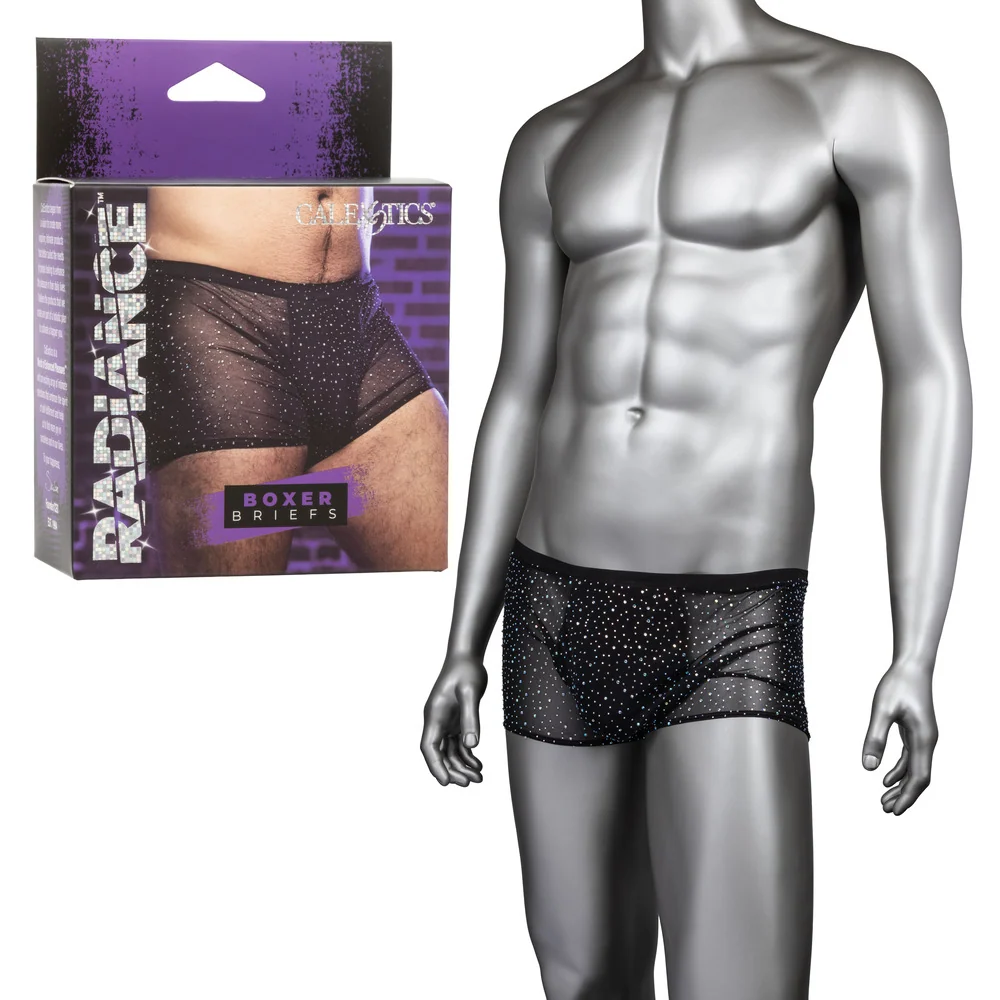 Radiance for Him Boxer Brief with Mesh Panel and Rhinestone Accents