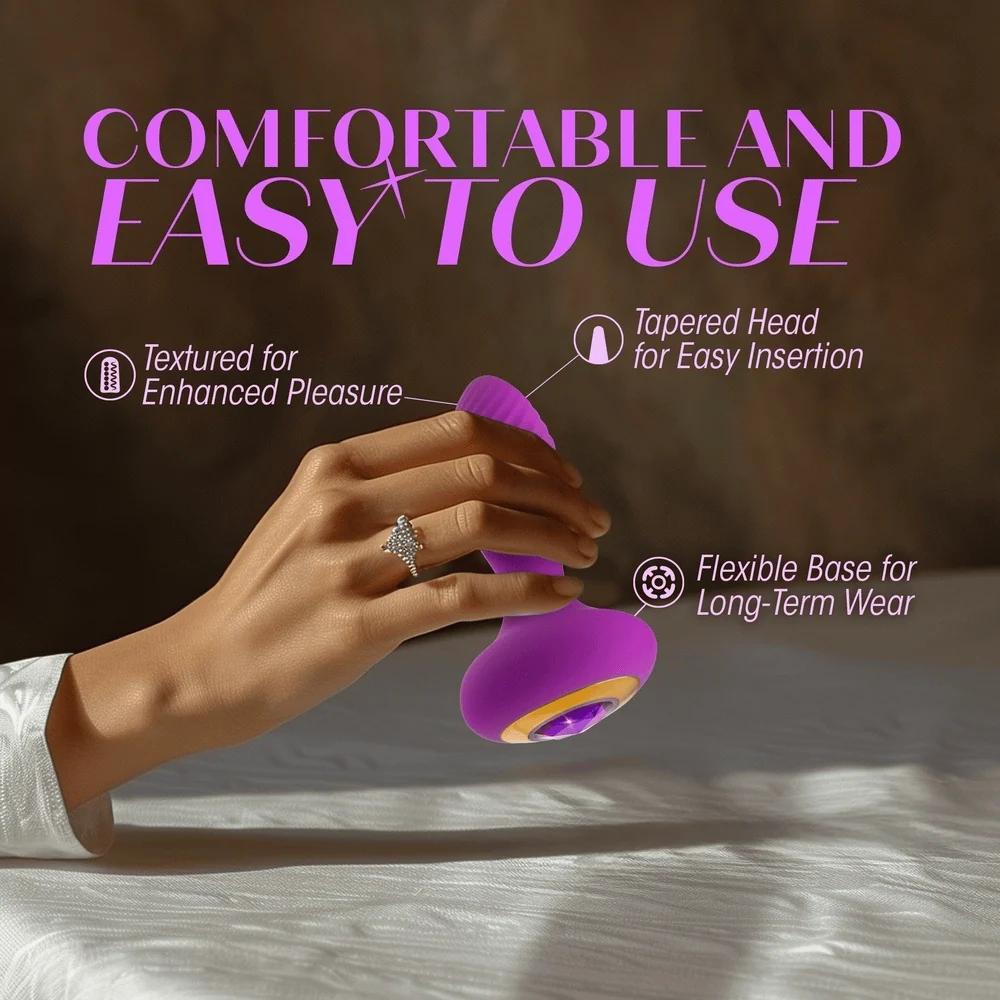 Blush Oh My Gem Charm Anal Plug with Glowing Amethyst Base