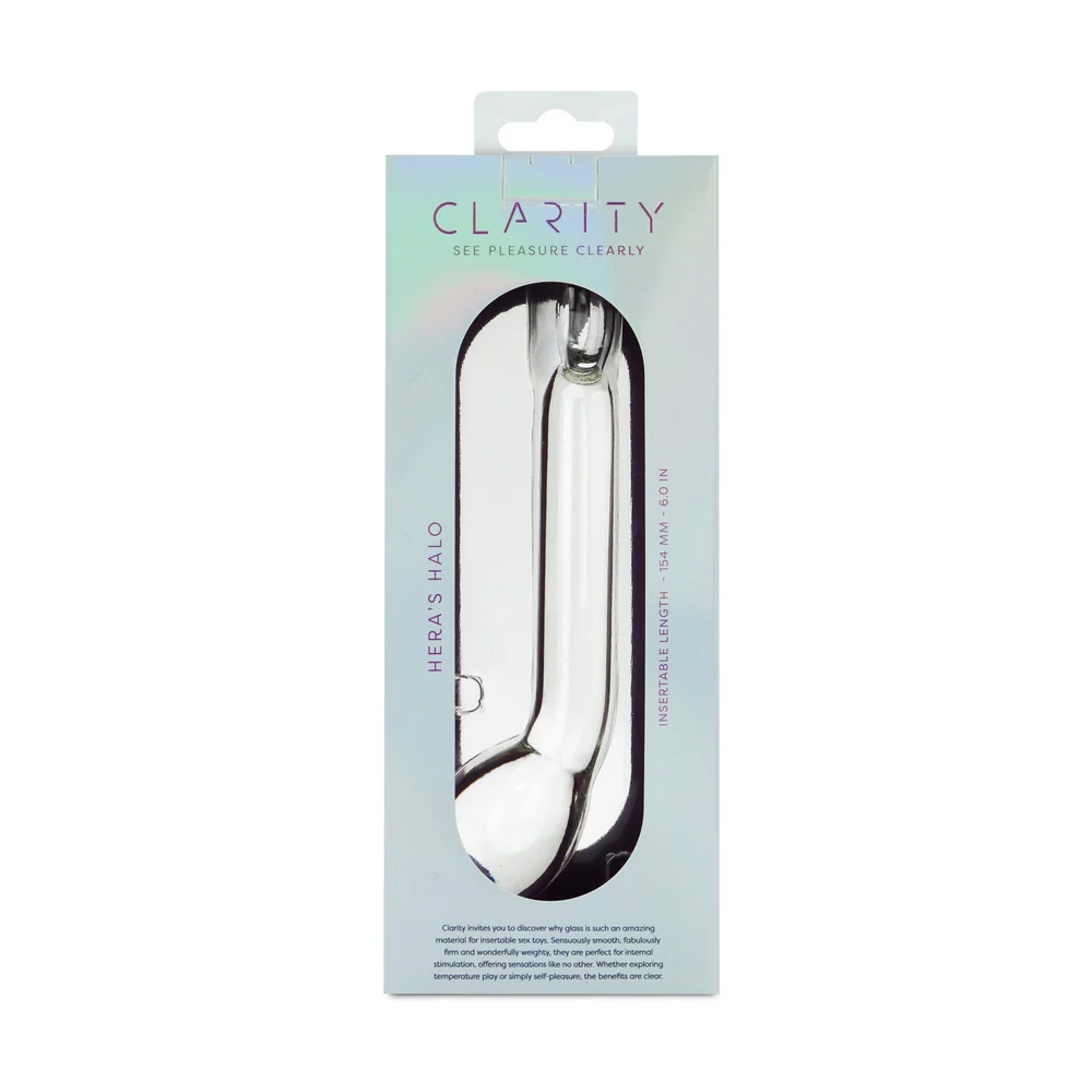 Clarity Hera's Halo 6-Inch Borosilicate Glass Dildo with Circular Handle