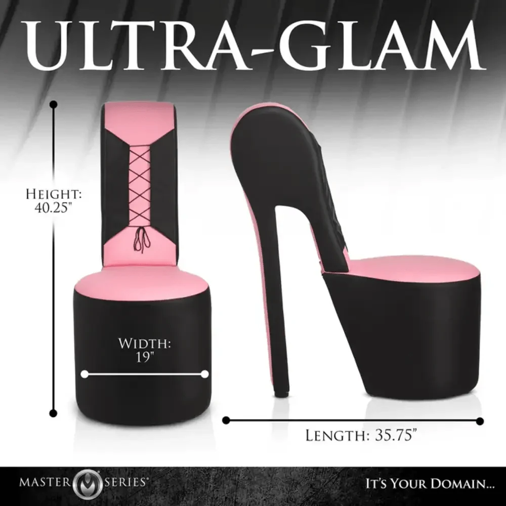 Master Series Stiletto BDSM Sex Chair in Pink and Black