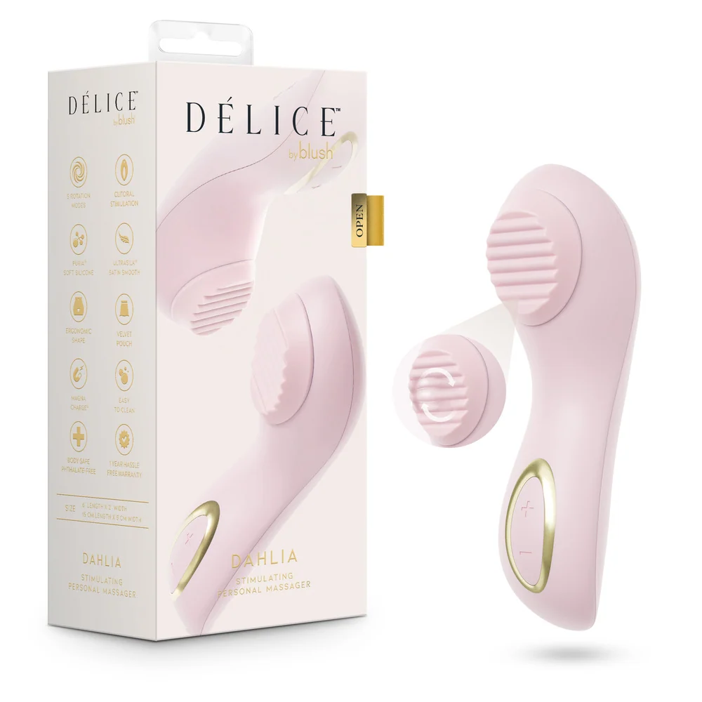 Blush Delice Dahlia Silicone Pulsing Clitoral Vibrator With Rotating Pearl