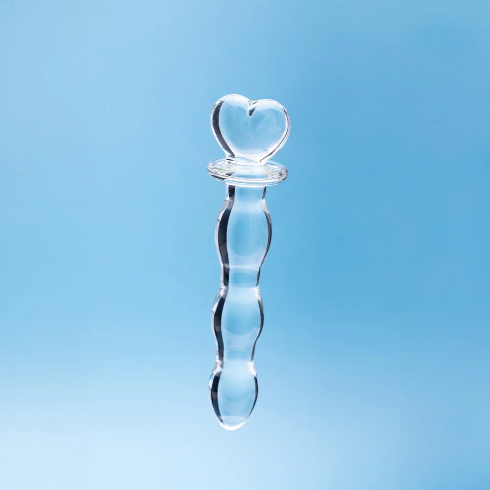 Clarity Hera's Cascade 5.9-Inch Glass Dildo with Heart-Shaped Handle