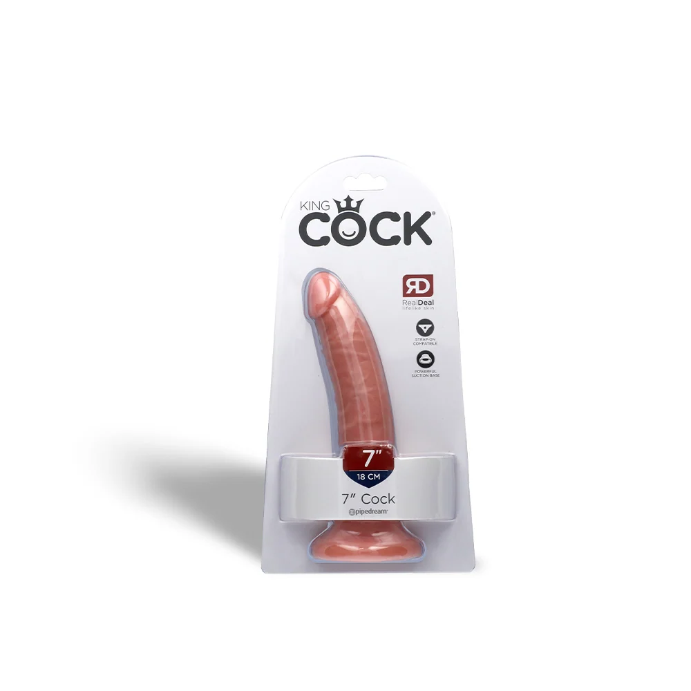 King Cock 7" 真人感假阳具 带吸盘底座