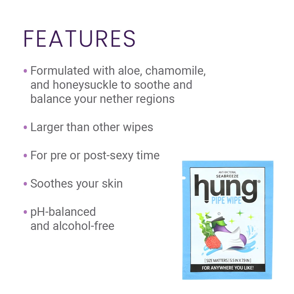 HUNG Pipe Wipes 16 Count for Men, Travel-Friendly Hygiene Wipes