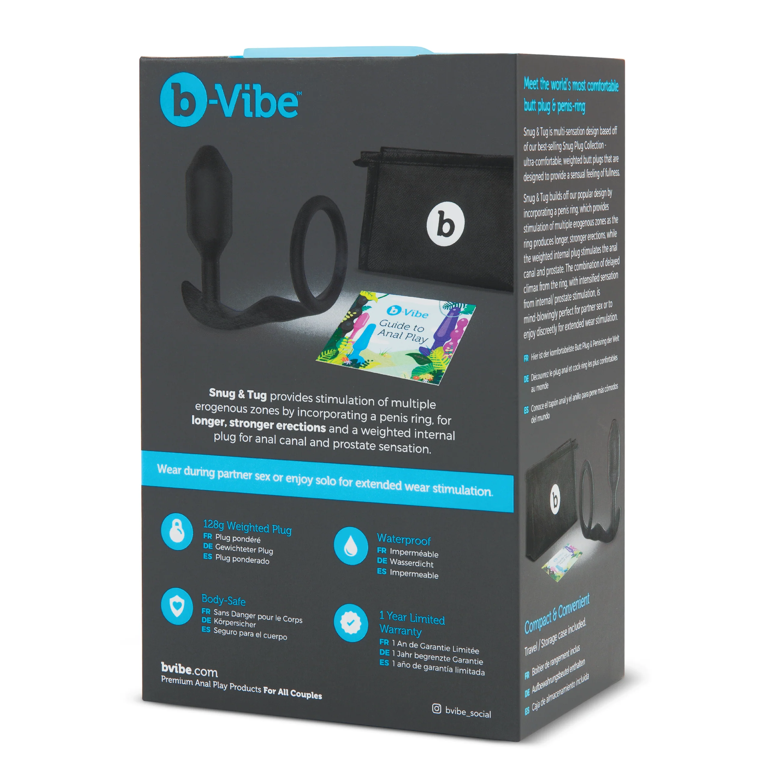 B-Vibe Snug & Tug 加重肛塞与阴茎环套装
