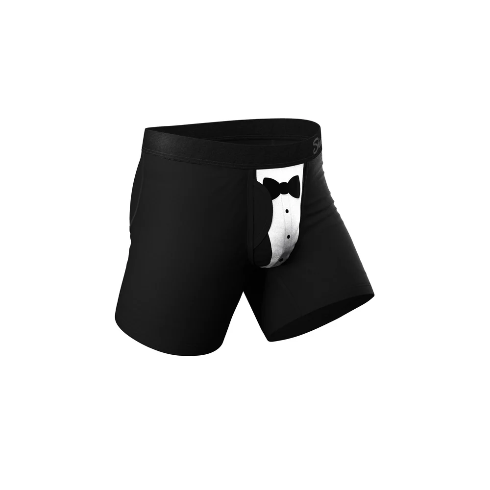 Black Tuxedo Ball Hammock® Pouch Underwear with Fly by 009