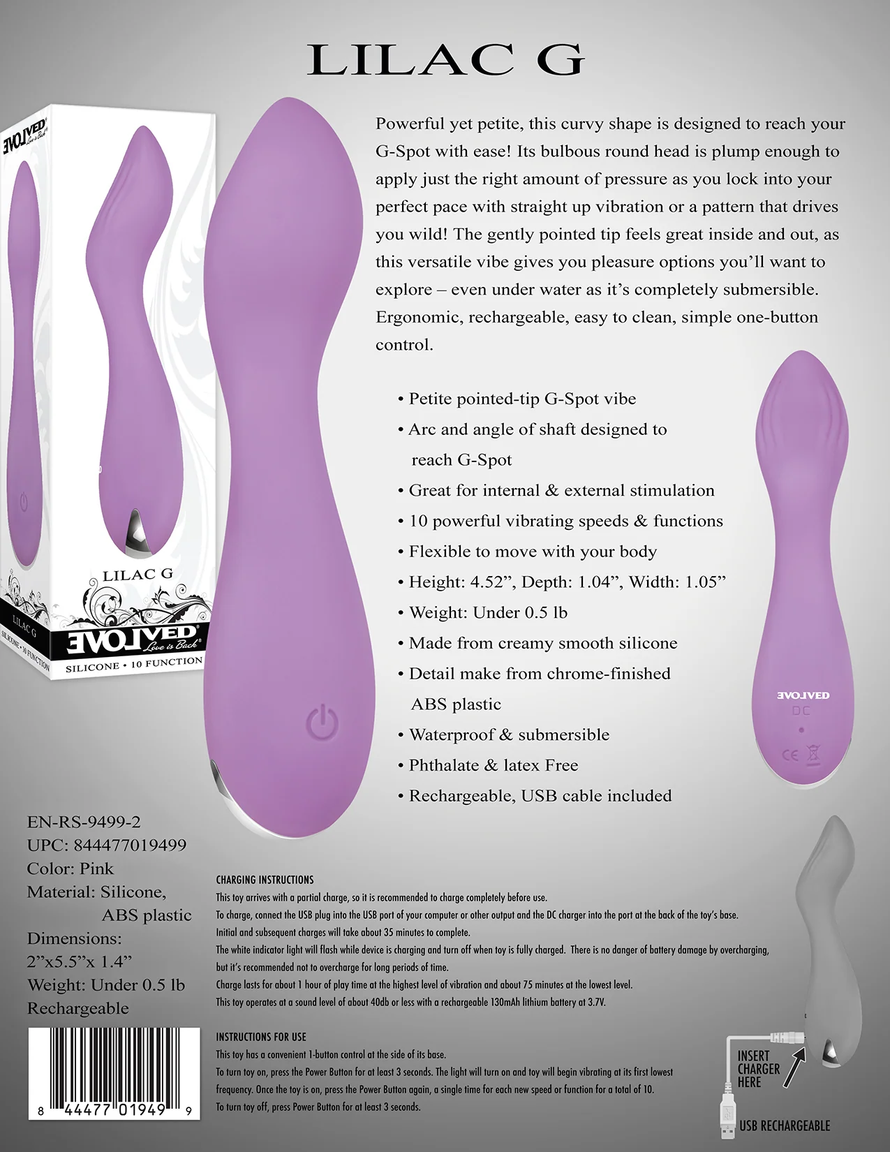 Evolved Novelties Lilac G Petite Rechargeable G-Spot Vibrator