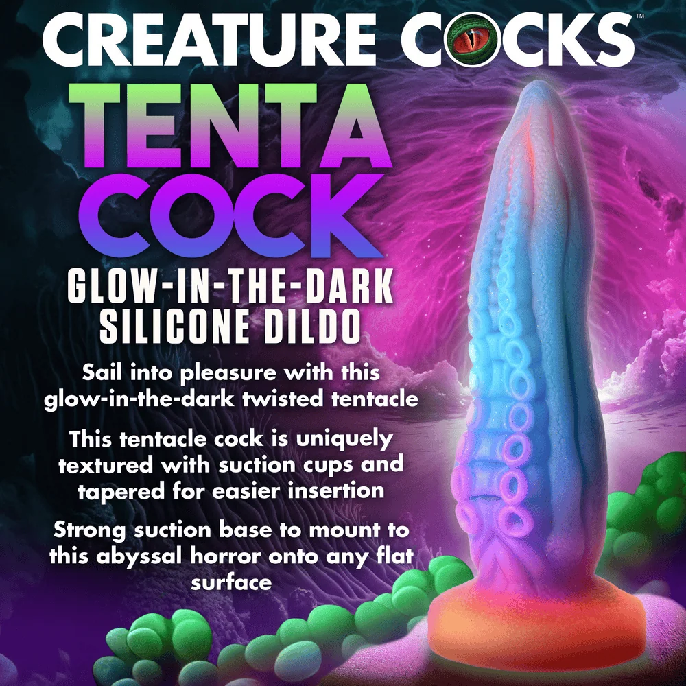 Creature Cocks Tenta-Cock Glow-in-the-Dark Tentacle Dildo with Suction Cup Base