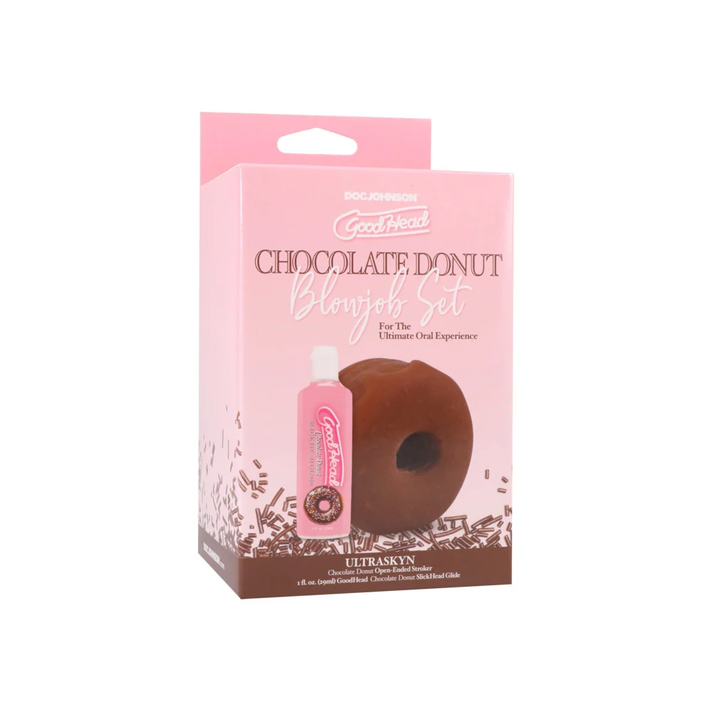 GoodHead Chocolate Donut Blowjob Set with Slick Head and Refresh Powder