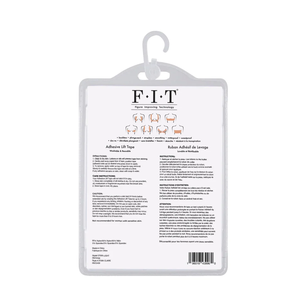 Fit 4" Body Tape Bra Alternative for Strapless Styles