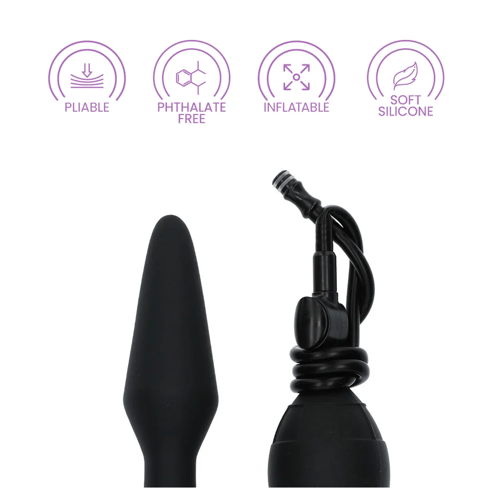 Inflatable Silicone Butt Plug with Detachable Quick-Release Hose