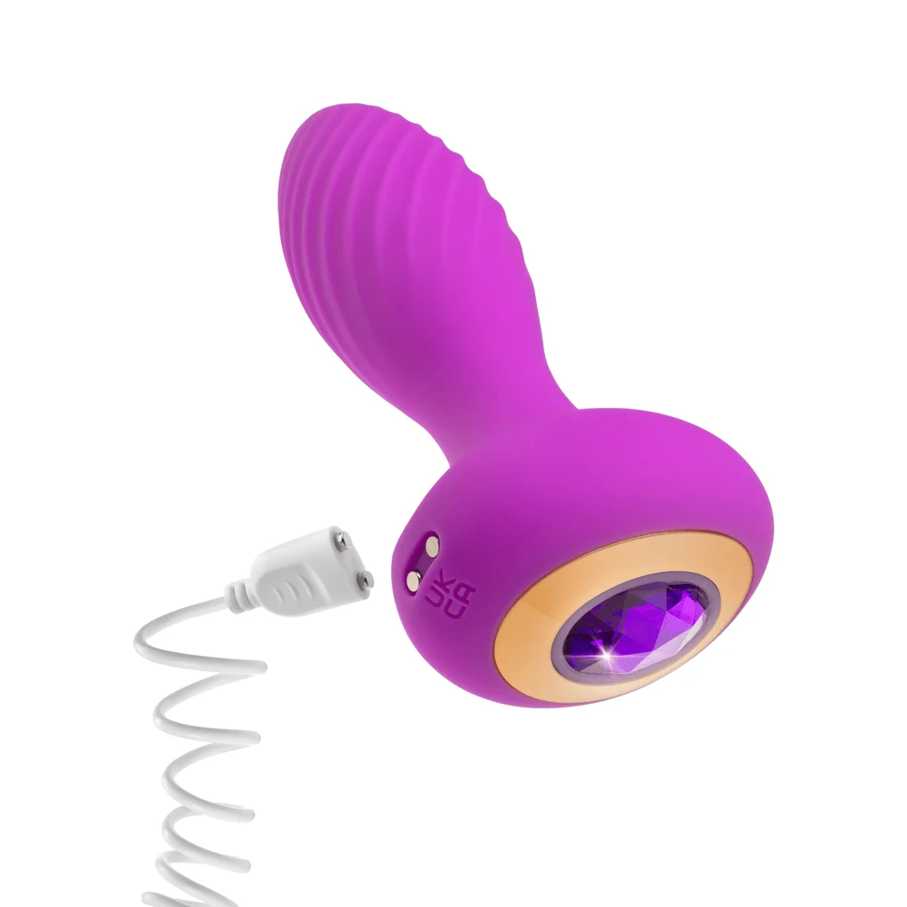 Blush Oh My Gem Charm Anal Plug with Glowing Amethyst Base