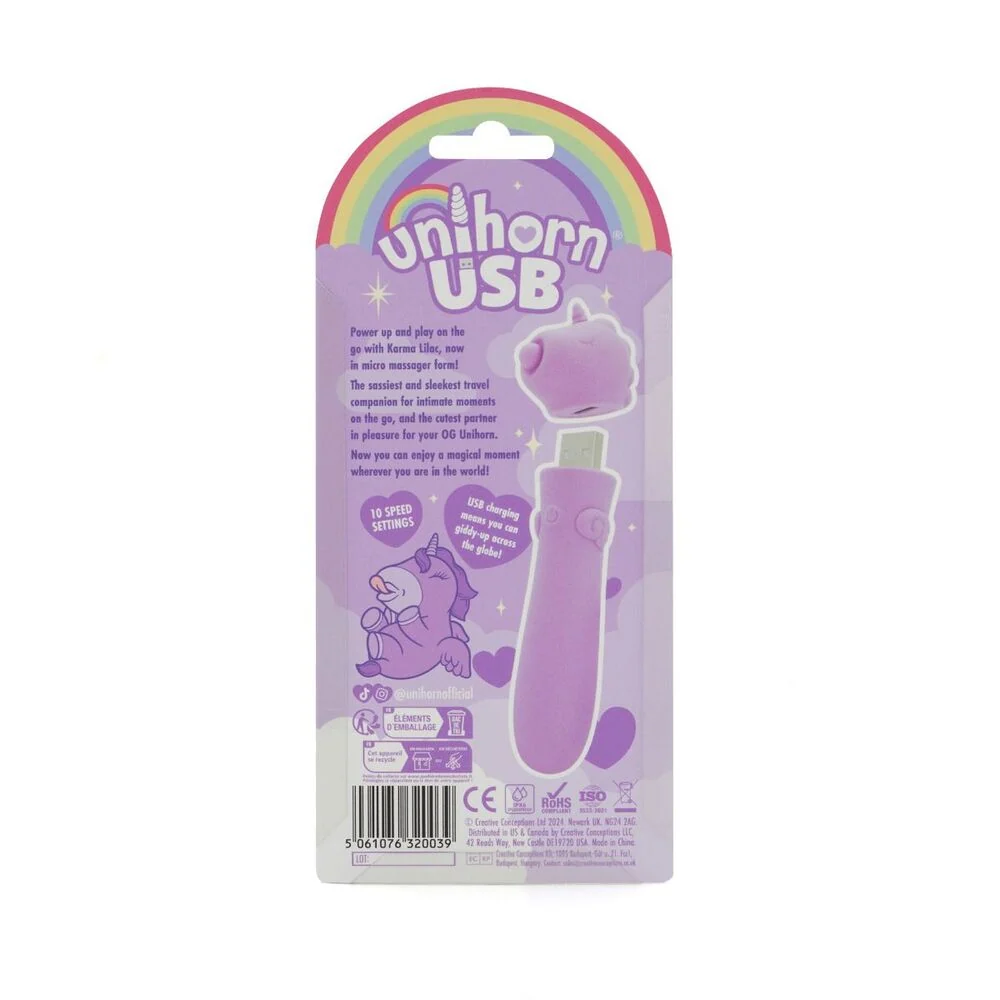 Unihorn Karma Lilac USB Rechargeable Bullet Vibrator by Creative Conceptions
