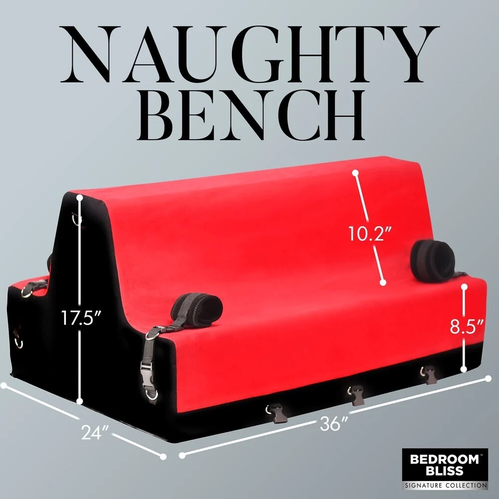 Bedroom Bliss Love Bench Ergonomic Bondage Bench with Cuffs and Connectors