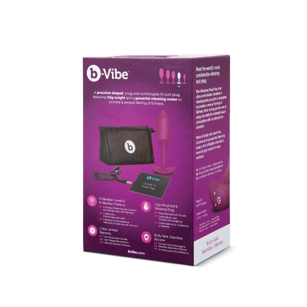 B-Vibe Vibrating Snug Plug 2 in Rose Silicone Body-Safe Anal Plug