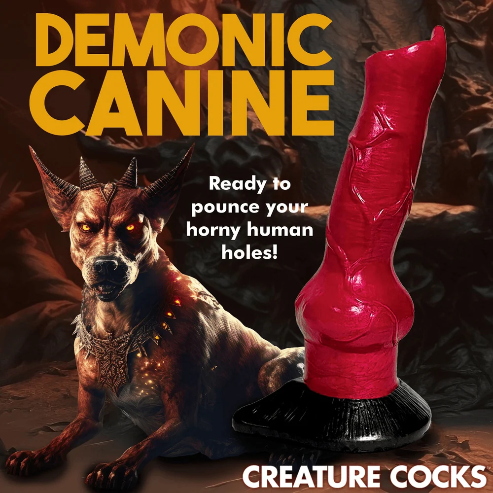 Creature Cocks Hell-Hound Canine Silicone Dildo with Suction Base