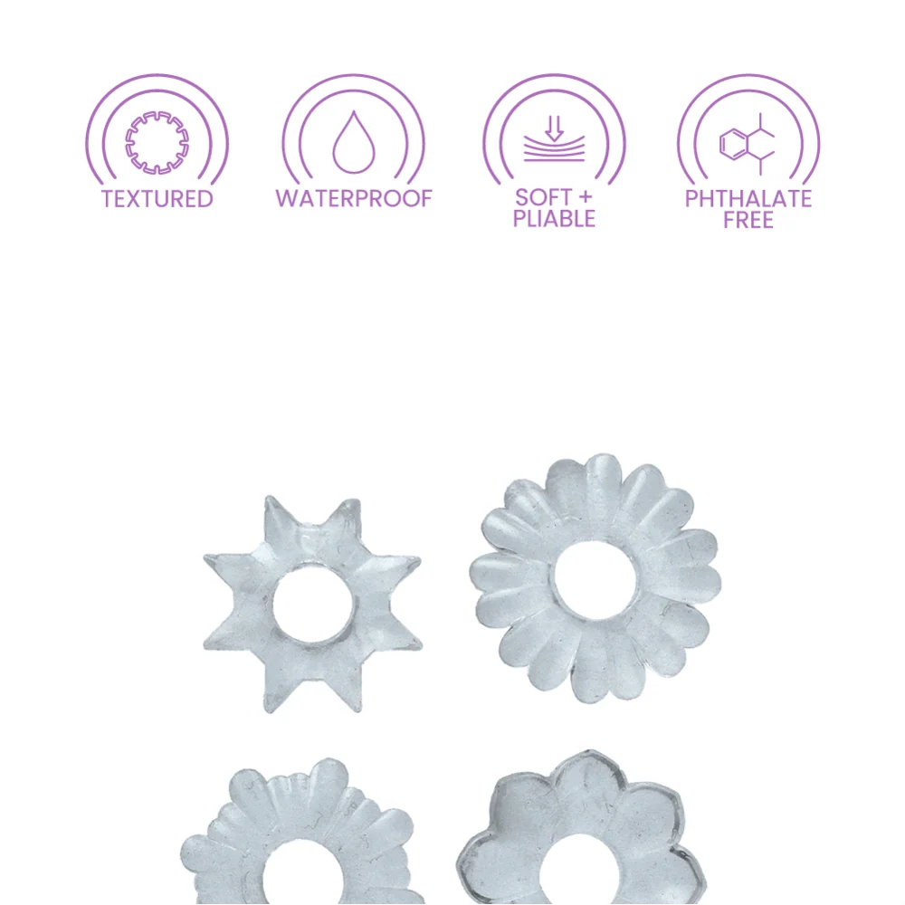 Basic Essentials Super Stretchy TPR Enhancer Rings, Set of Four