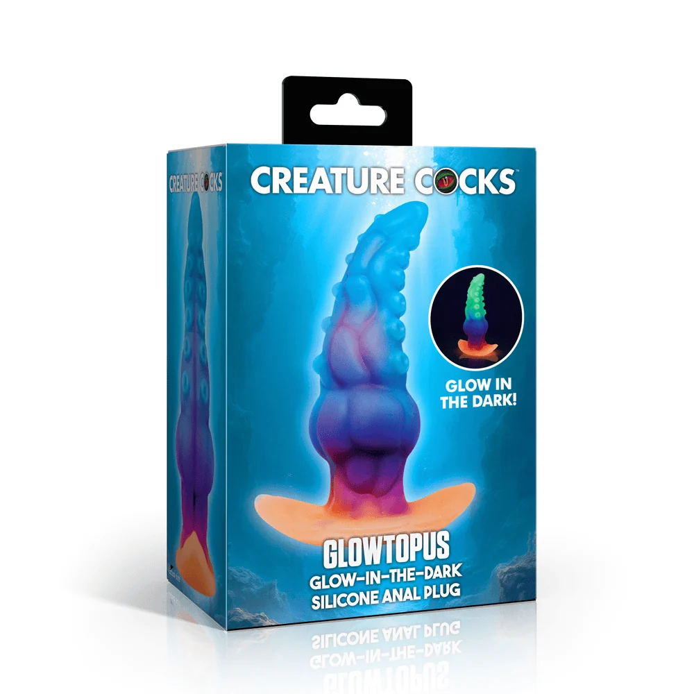 Creature Cocks Glowtopus Glow-in-the-Dark Silicone Butt Plug with Sculpted Ridges