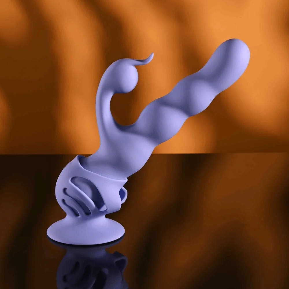 Evolved Wiggly Bunny Purple Rotating Rabbit Vibrator with Suction Base