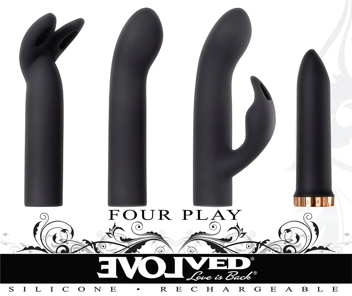 Evolved Four Play 7-Speed Bullet with 3 Silicone Sleeves