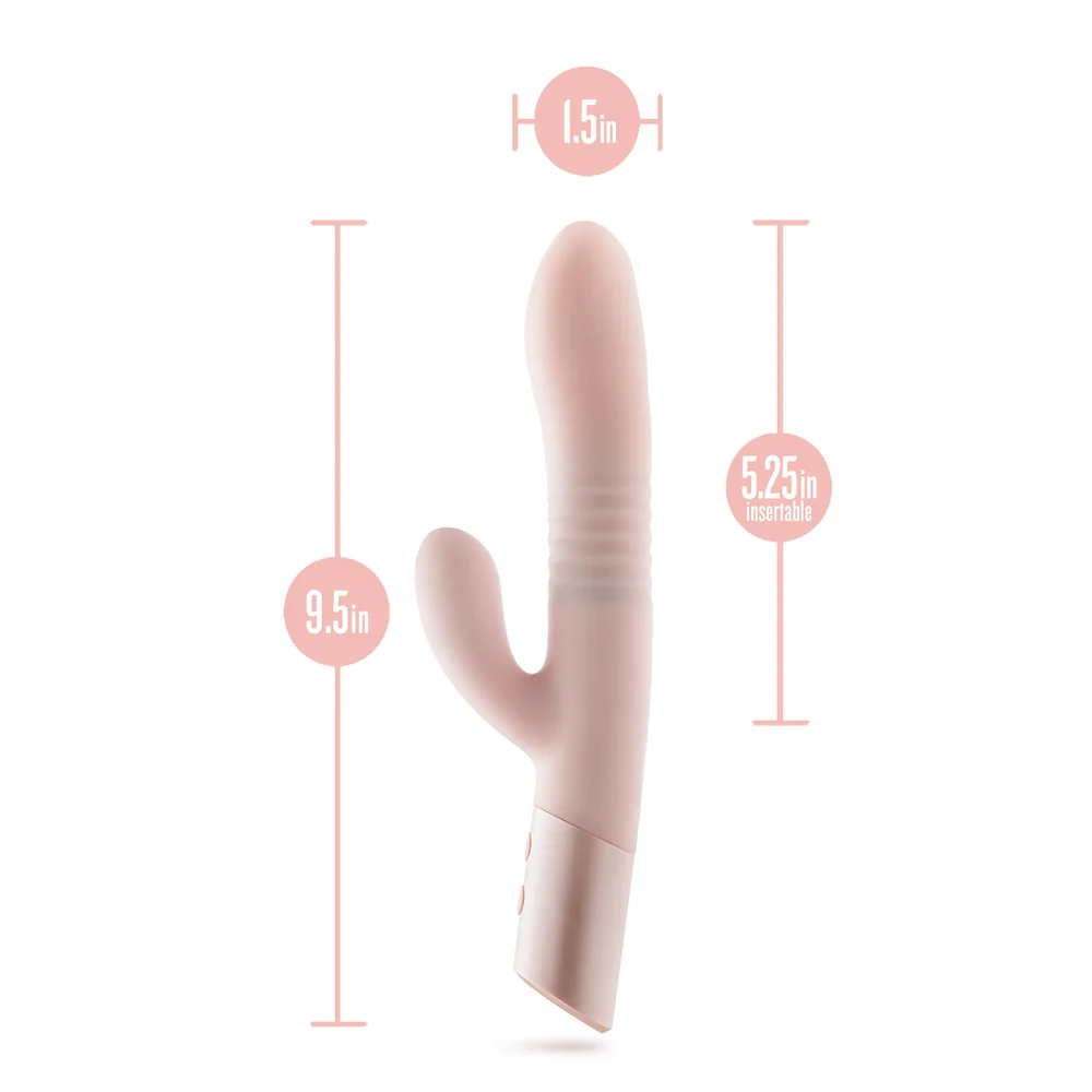 Blush Fraya Pink Rabbit Vibrator with Dual Stimulation and Thrusting Shaft